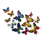 3D double butterflies with magnet, house or event decorations, set of 12 pieces, colorful color, A23